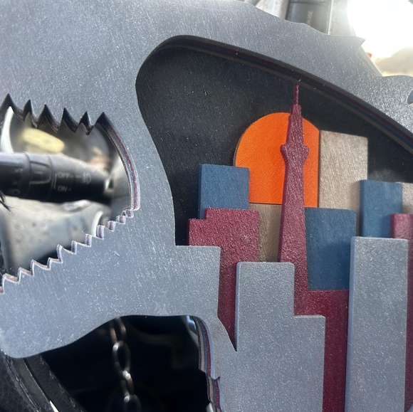 Godzilla 3D painted handmade woodcut - Picture 3 of 5